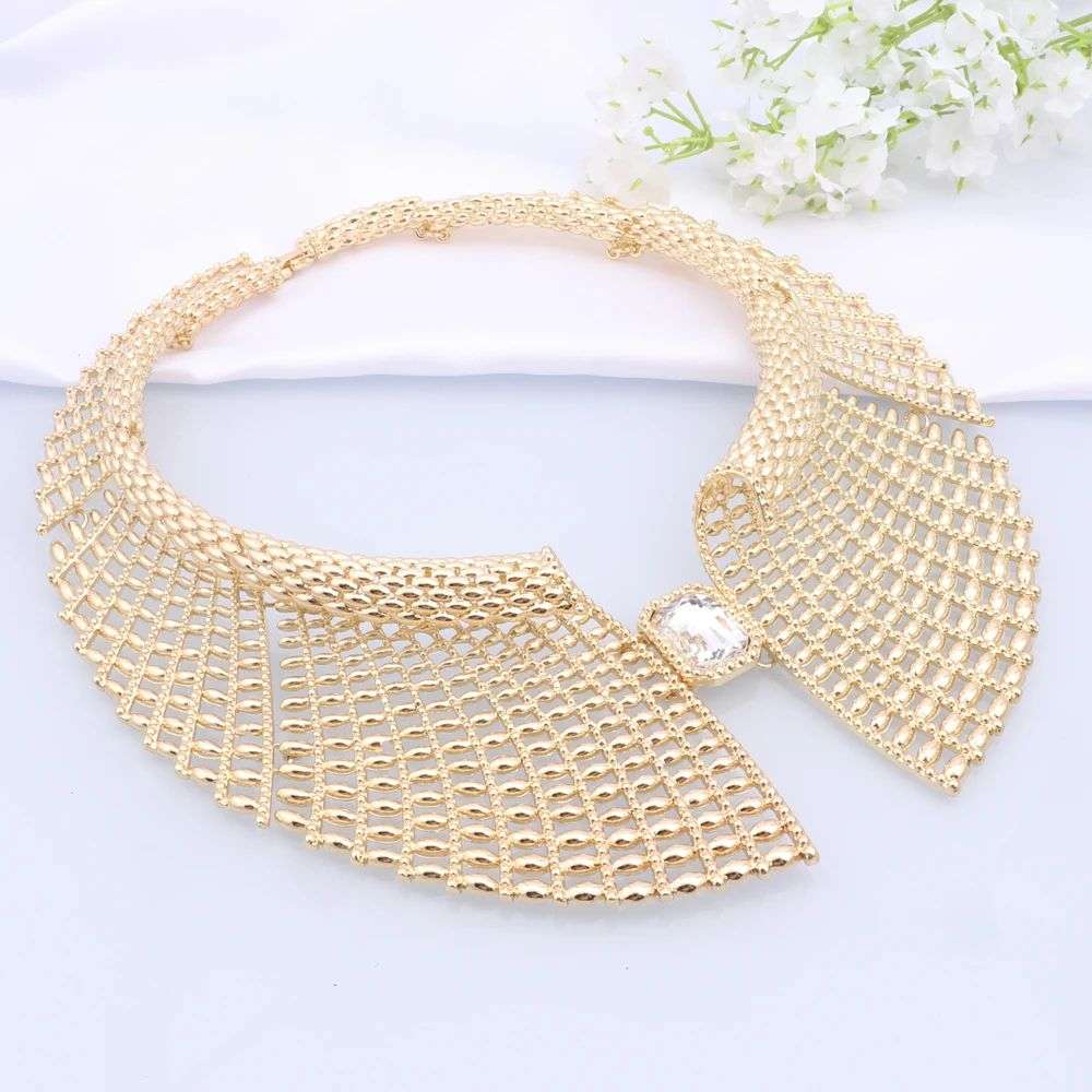 Ladies Luxury Elegant African Style Gold Plated Jewellery Set