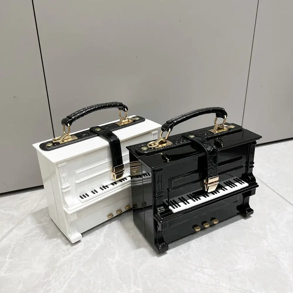 Einzigartige Luxus-Klavierform Crossbody Umhängetasche mit Deckel