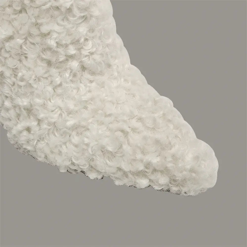 Bottes à bout pointu pour femmes en imitation laine pour le genou