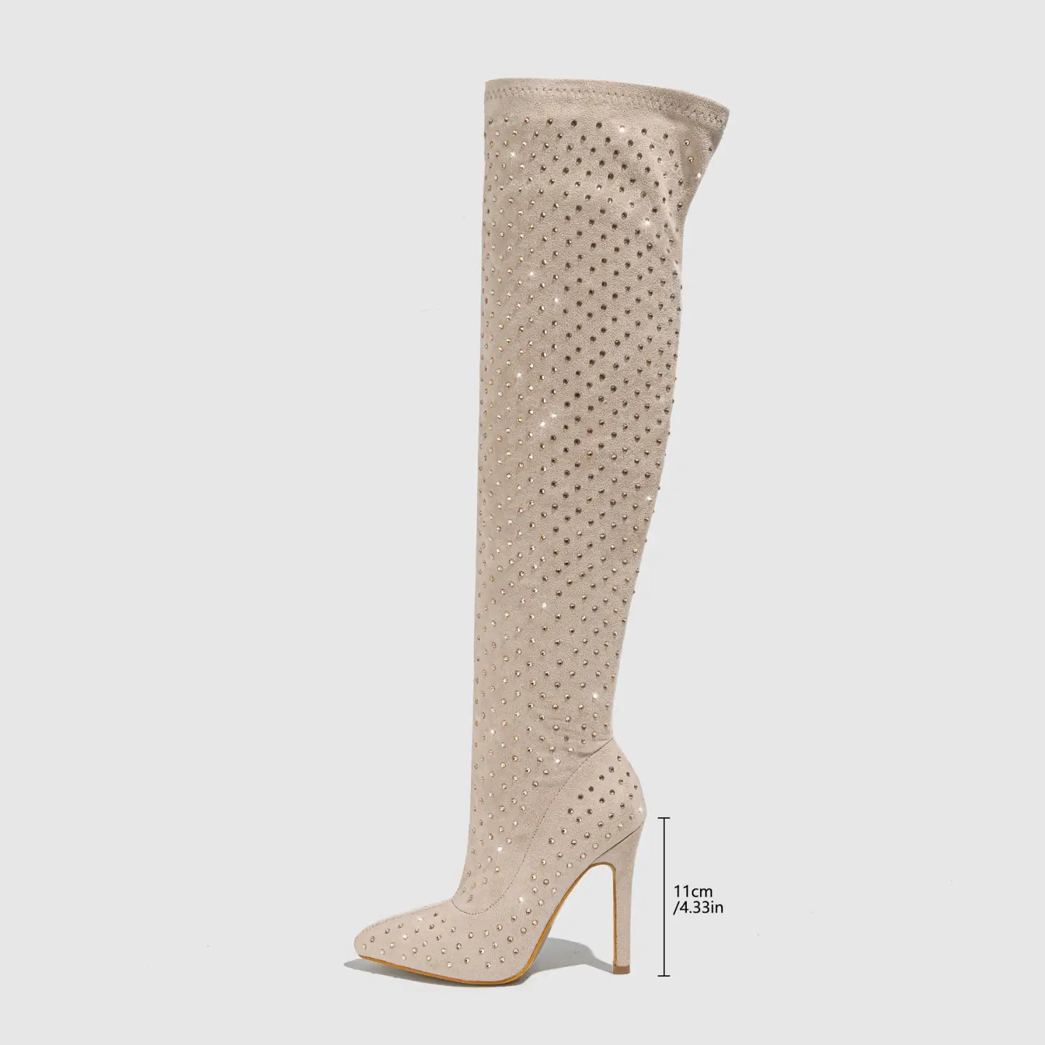 Pointed Toe Diamond Sequin Stiletto Boots for a Glam Look