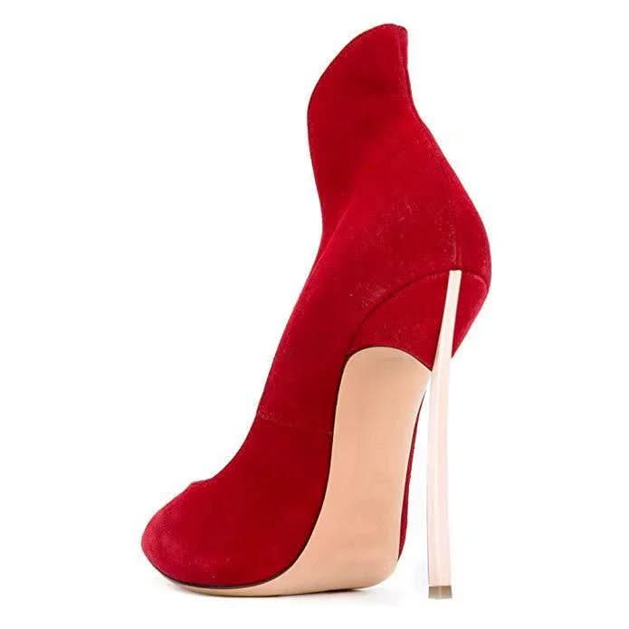 Ladies Red Suedette Fashion Pointed Toe Stiletto Women's Shoes Shoes Pleasures and Sins