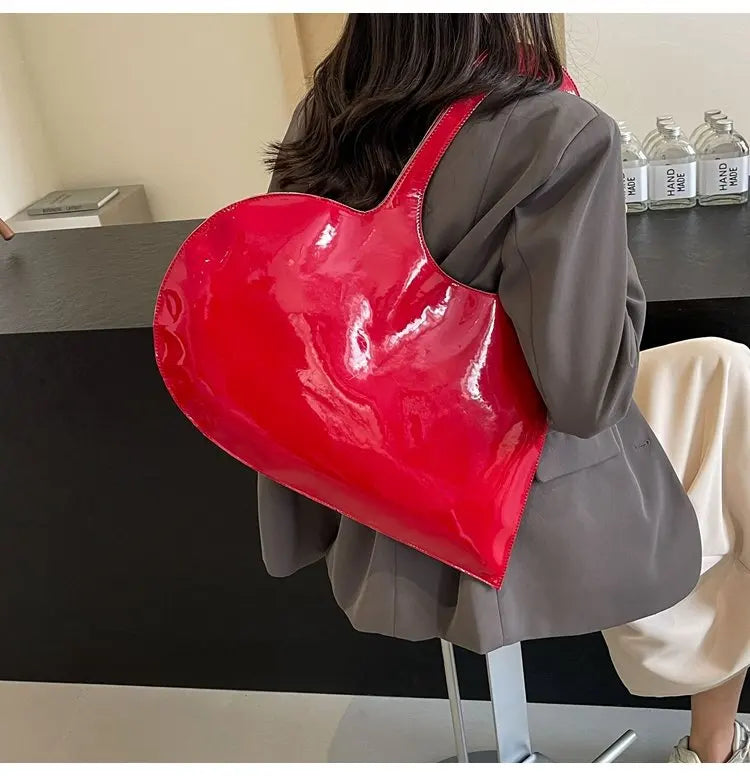 New Unisex Love Heart Shoulder Bag Women's PU Bag