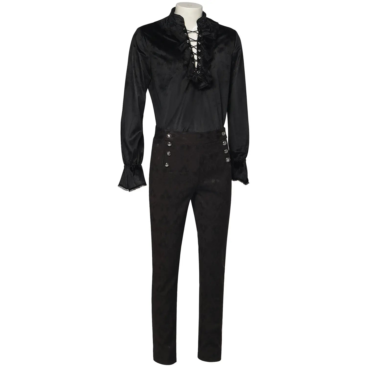 Mens Medieval Pleated Steampunk Civil War Shirt