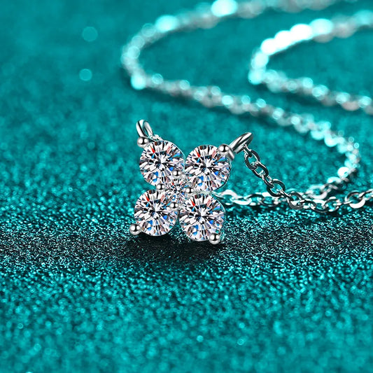 1.26 Carat Moissanite 925 Sterling Silver Geometric Shape Pendant Necklace Necklace Pleasures and Sins