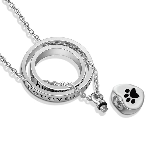 No Longer By My Side,Forever In My Heart Cremation Jewelry Stainless Steel Heart Urn Necklace Ashes For Human/Pet