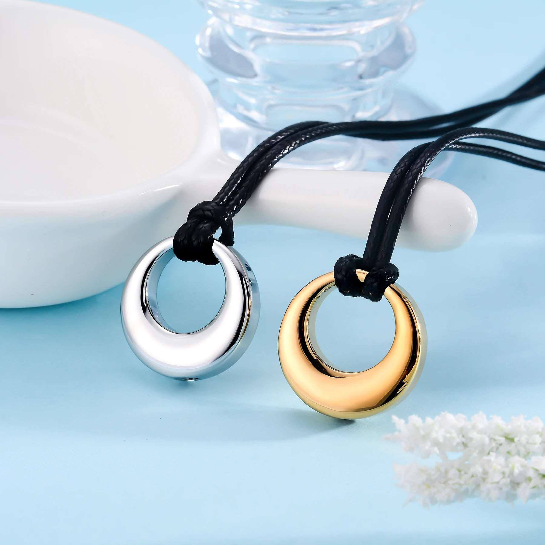 Eternity Circle of Life Stainless Steel  Cremation Jewelry Urn Necklace Ash Keepsake Urn Pendant Necklace