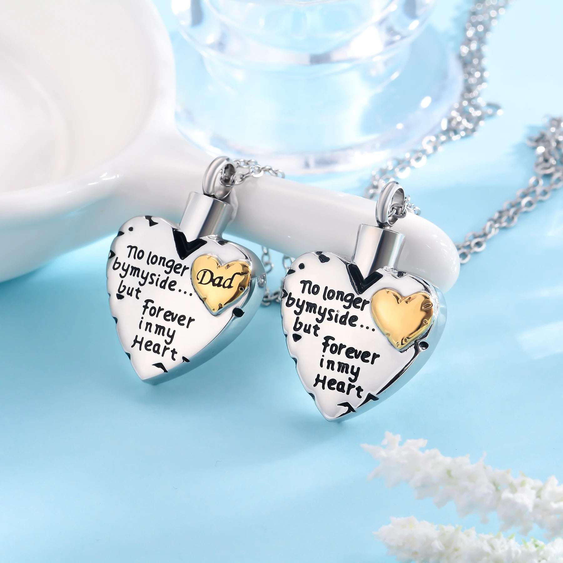 Fashion Cremation Jewelry Stainless Steel Heart Keepsake Ashes Necklace For Men Women or Pet Memorial Urn Pendant Necklace