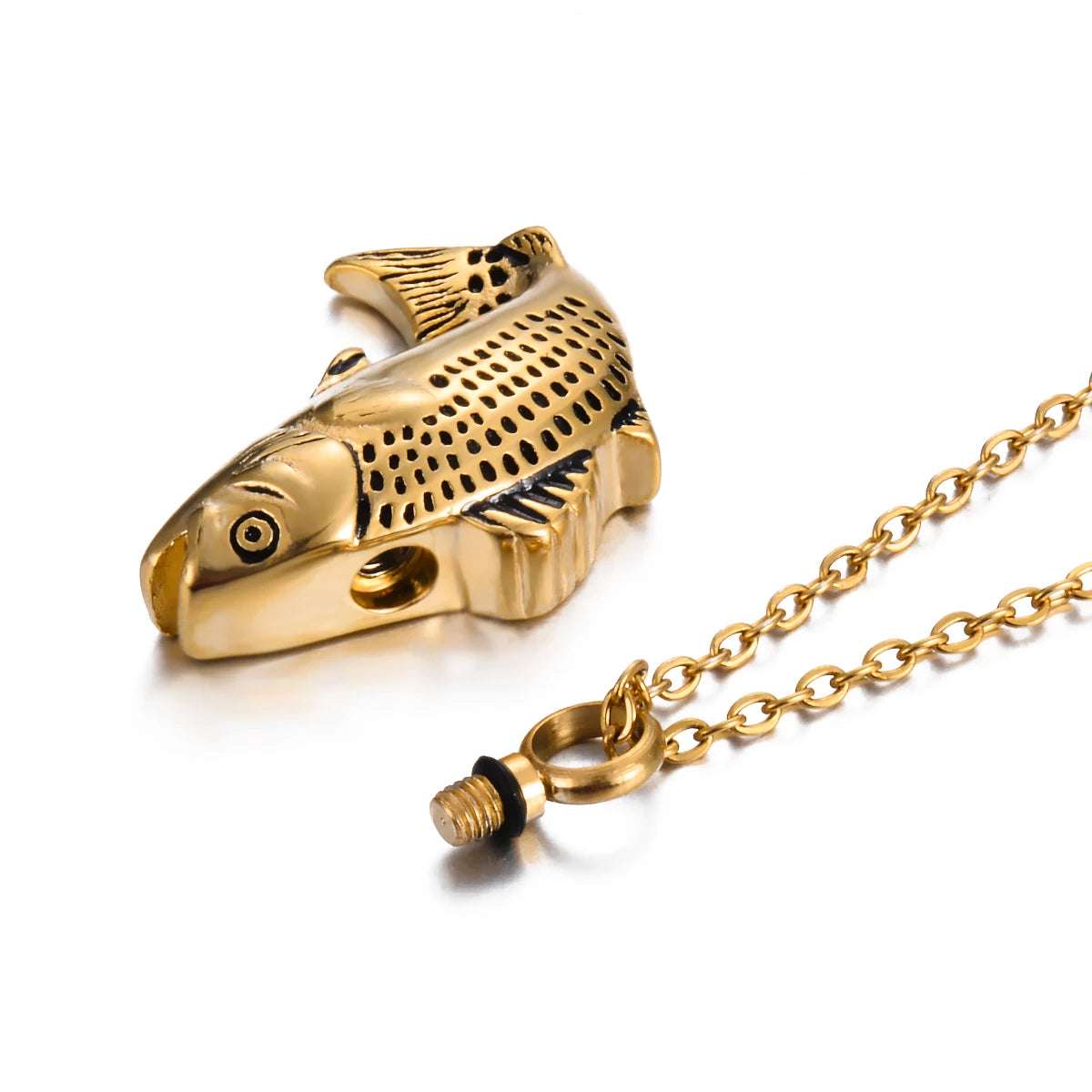 Fish Urn Cremation Necklace for Ashes Stainless Steel 4 colors Memorial Urn Necklace Keepsake Jewelry Gift Men Women