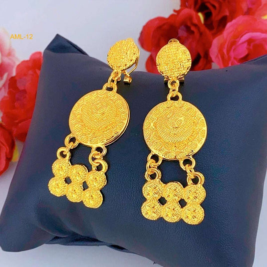 Bridal Indian Necklace Sets 24K Gold Plated Nigeria African Dubai Wedding Jewelry Set