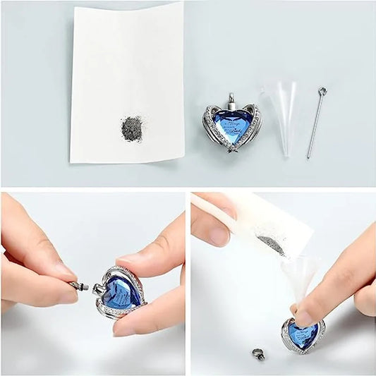 Cremation Urn Necklace for Ashes Urn Jewelry,Forever in My Heart Stainless Steel Keepsake Waterproof Memorial Pendant