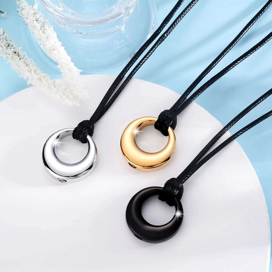 Eternity Circle of Life Stainless Steel  Cremation Jewelry Urn Necklace Ash Keepsake Urn Pendant Necklace