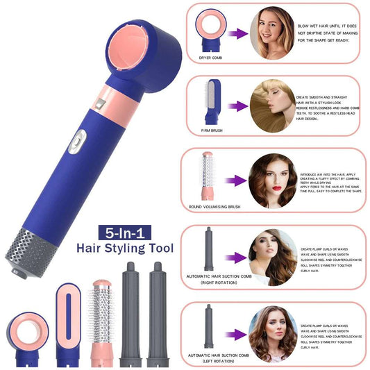 5 in 1 Multi-functional Curling Iron Hair Dryer Hair straightener Set Hair Styling tools 3 temperature adjustment