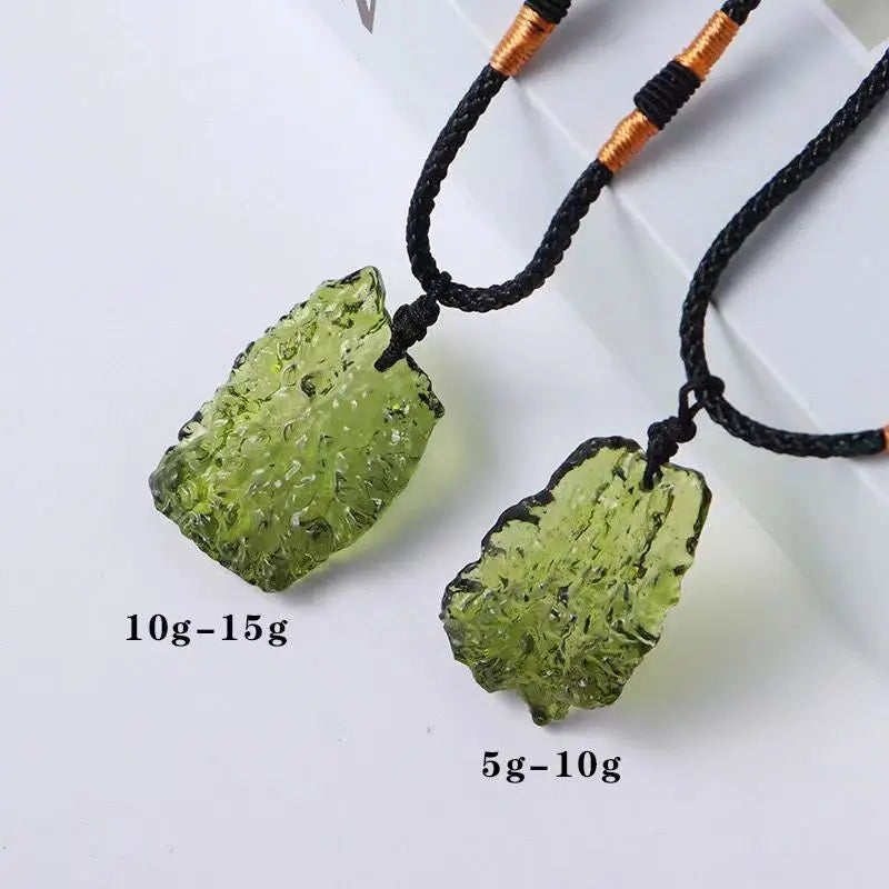 Highest Grade Natural Green Czech Moldavite Meteorite Necklace Pendant Chakra Healing