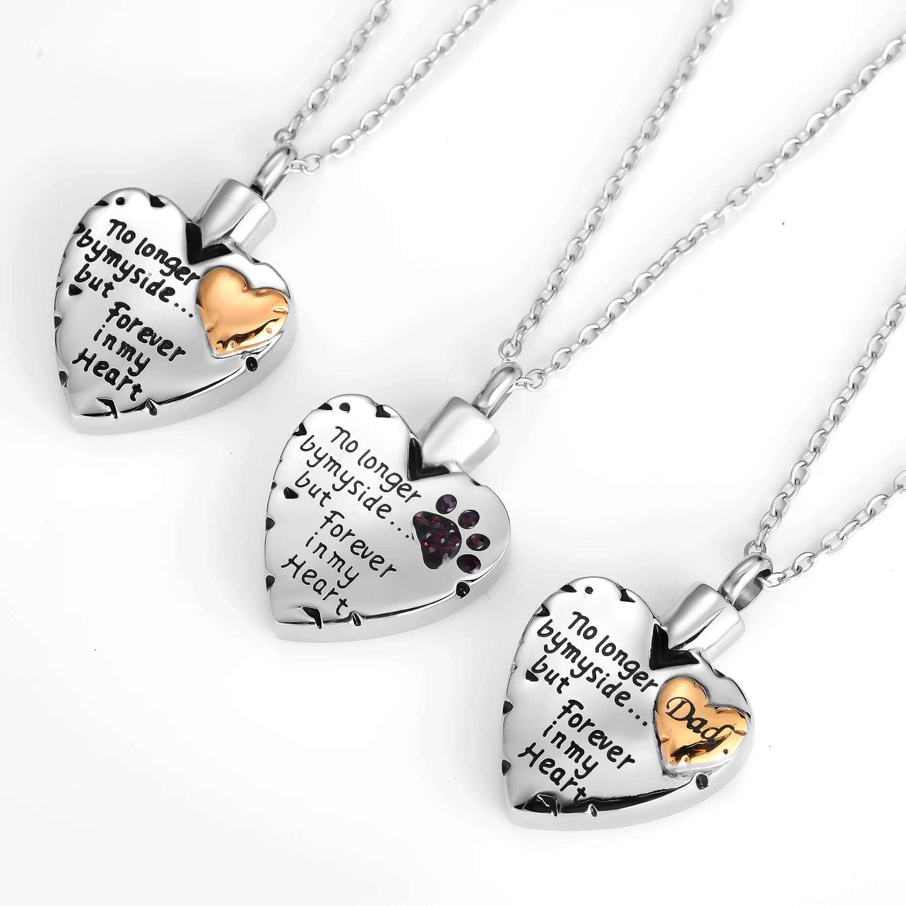Fashion Cremation Jewelry Stainless Steel Heart Keepsake Ashes Necklace For Men Women or Pet Memorial Urn Pendant Necklace