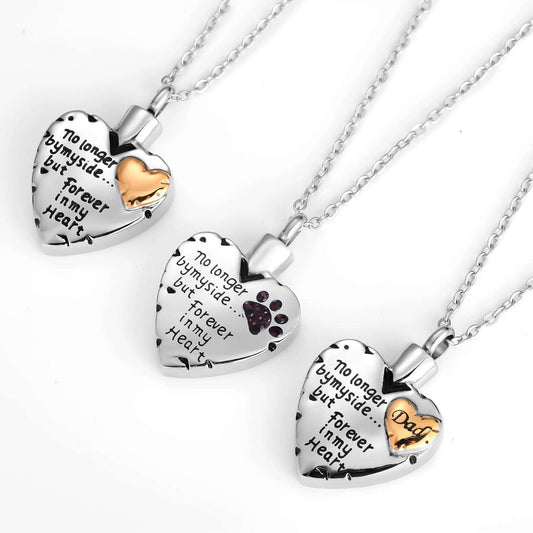 Fashion Cremation Jewelry Stainless Steel Heart Keepsake Ashes Necklace For Men Women or Pet Memorial Urn Pendant Necklace