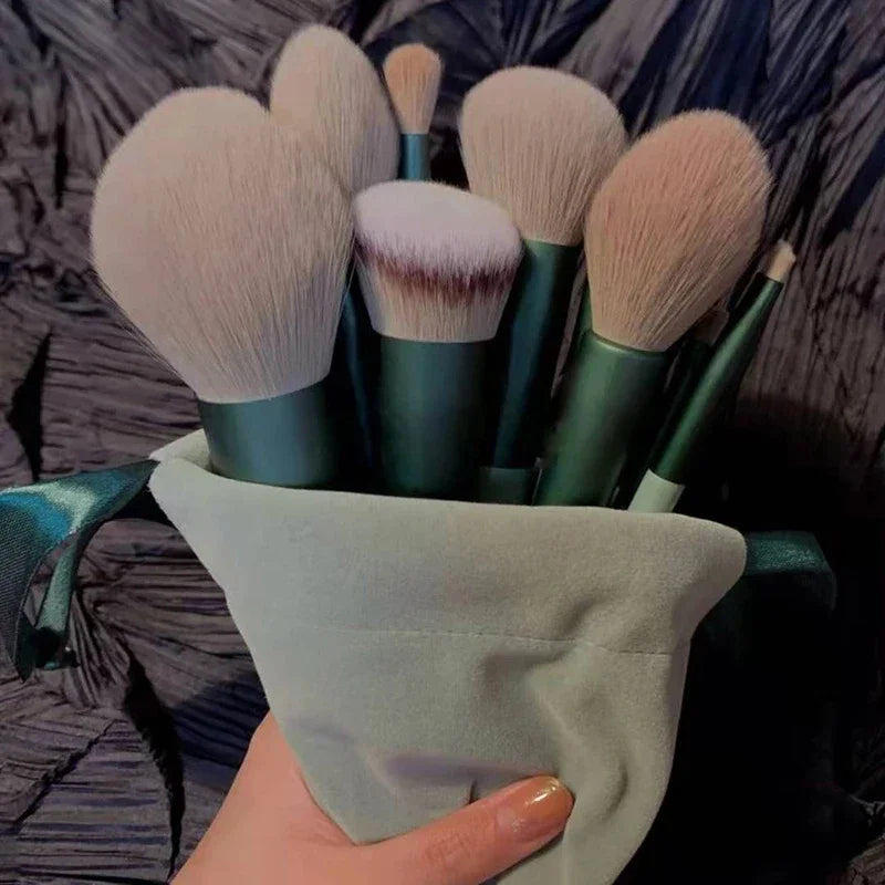 13pc Soft Makeup Brush Set for Cosmetics Blending Make up Beauty Tools With Bag