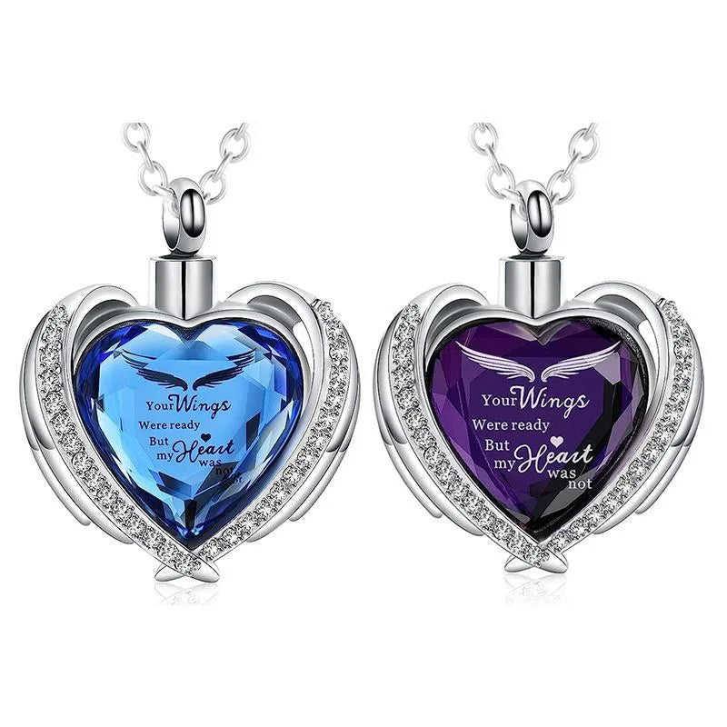 Cremation Urn Necklace for Ashes Urn Jewelry,Forever in My Heart Stainless Steel Keepsake Waterproof Memorial Pendant