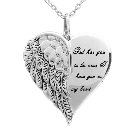 Engraved Memorial Urn Jewellery Elegant Heart-Shaped Silver Plated Cremation Ashes Pendant Handcrafted Urn Necklace for Grief