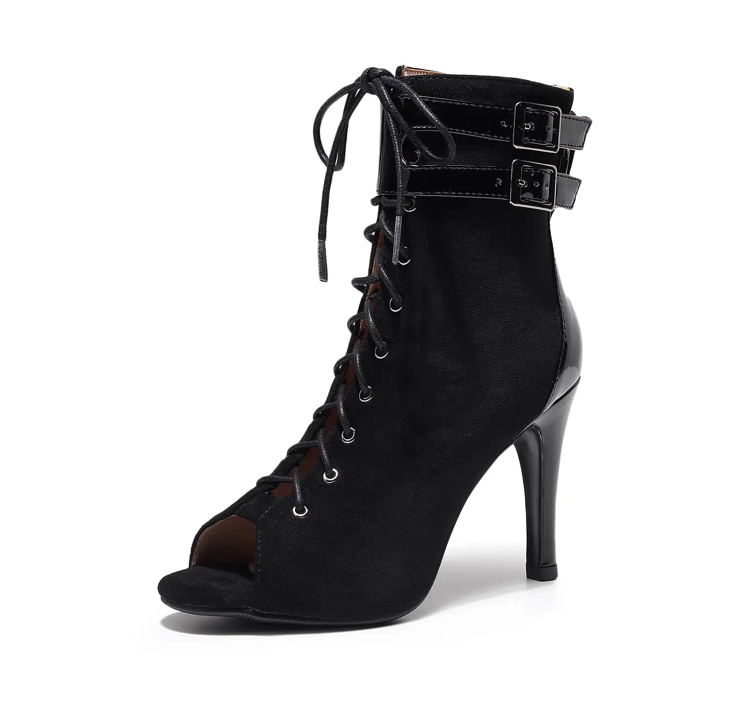 Pearlescent Multi Buckle Mesh High Heel Sandals