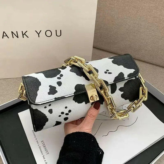 Animal Prints Underarm Handbag Thick Chain Shoulder Bag