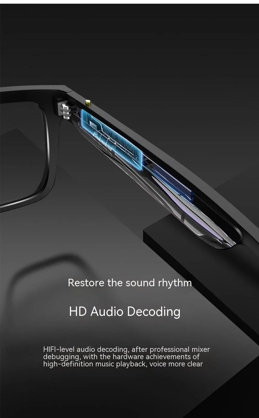 Lunettes intelligentes noires, technologie Bluetooth, casque, lunettes de soleil 