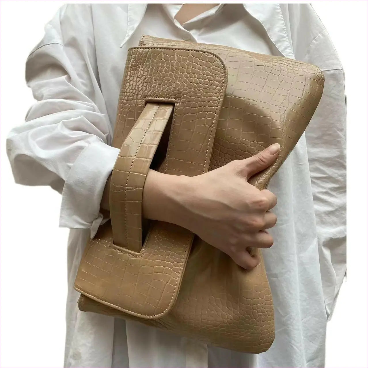 Crocodile Pattern Bag with Arm Sleeve for Files