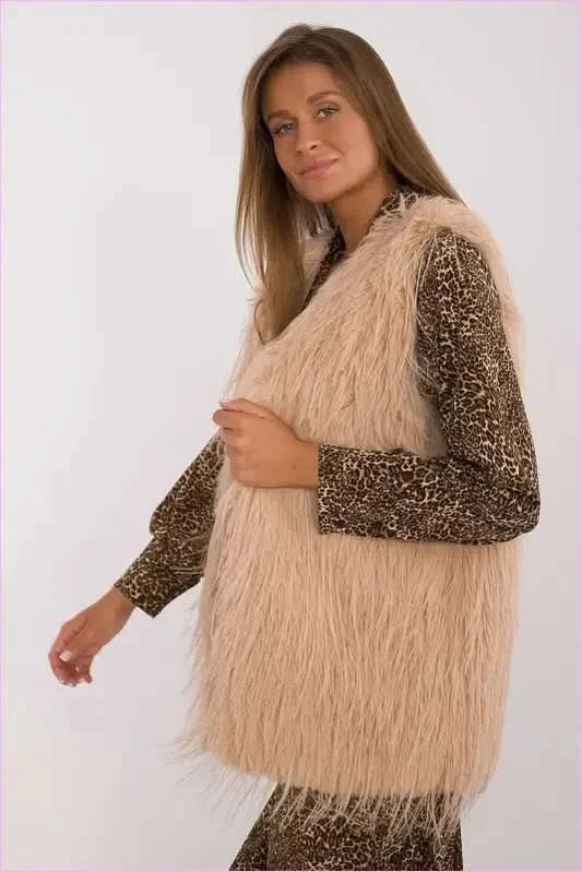 Casual Style Fur Vest Polyester Fashion AT