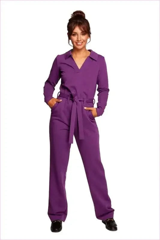 Chic Wide Leg Suit Unique Fashion Style BeWear violet s