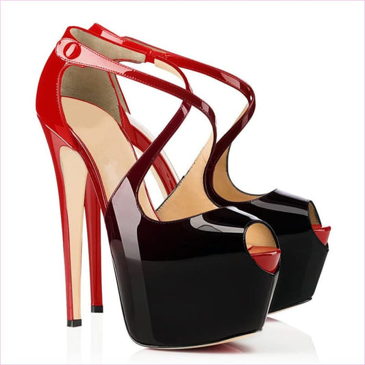 Plus Size Peep Toe High Heels with Elegant Silhouette Black