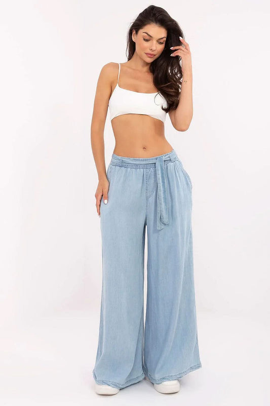 Women High Waist Wide Leg Trousers trousers Factory Price blue one-size-fits-all