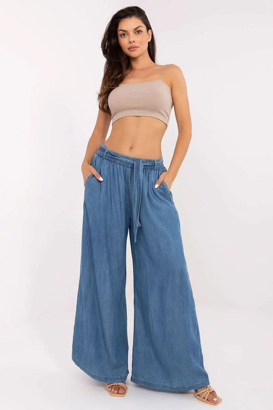 Women High Waist Wide Leg trousers trousers Factory Price blue one-size-fits-all