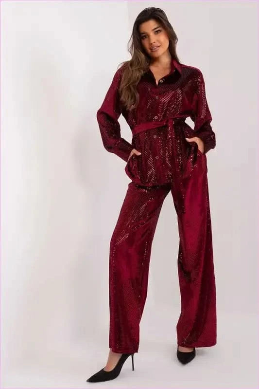 Elegant Fashion Set for Special Occasions Style Lakerta red S/M