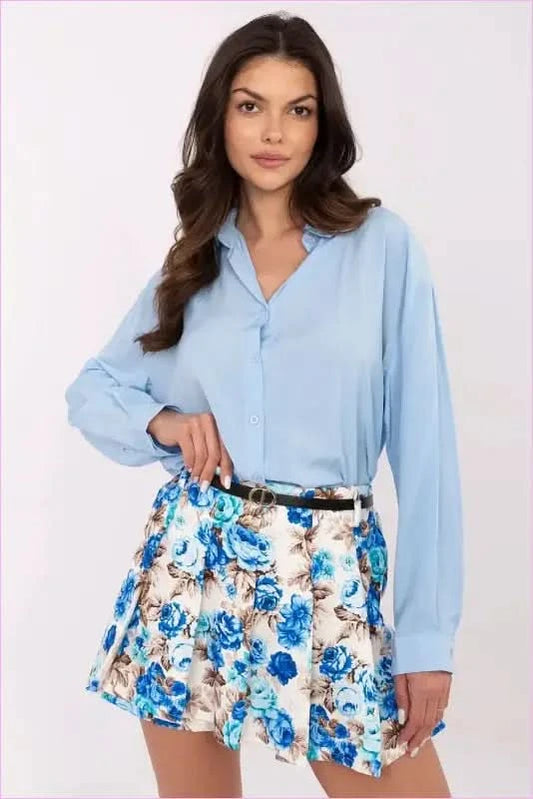 Floral Skirt Shorts Fashion Style Italy Moda beige one-size-fits-all