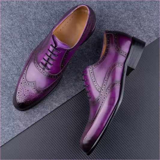 Genuine Leather Oxford Brogue Shoes in Classic and Unique