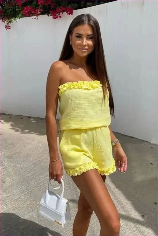 Girls Summer Muslin Fashion Set LaBalancia yellow one-size-fits-all