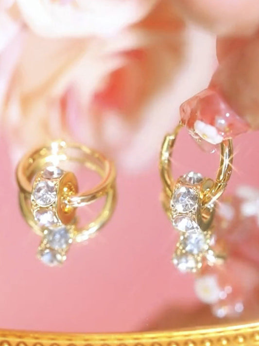 Nouvelles boucles d'oreilles créoles en diamant simples et polyvalentes 