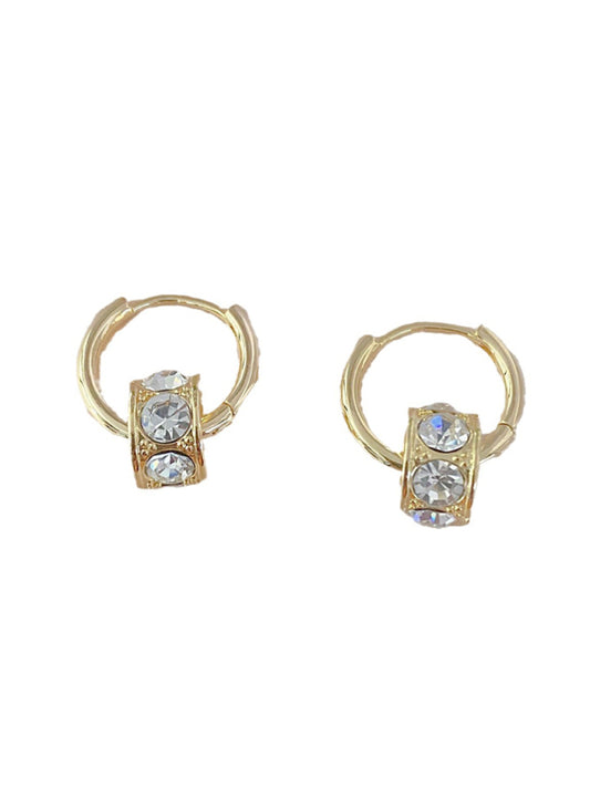 Nouvelles boucles d'oreilles créoles en diamant simples et polyvalentes 