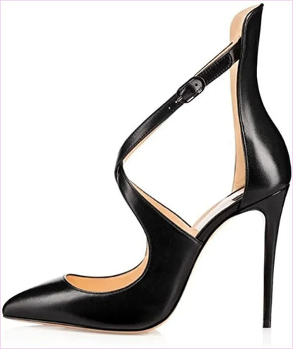 Ladies Cross Strap High Heel Shoes with Stiletto Patent