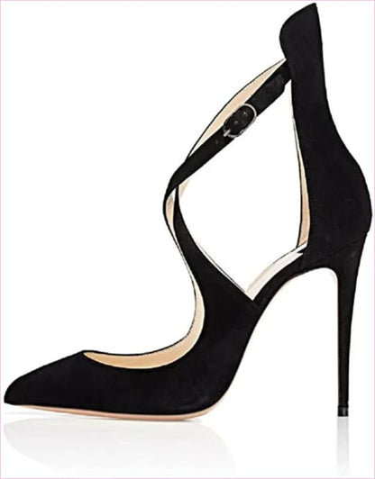 Ladies Cross Strap High Heel Shoes with Stiletto Patent