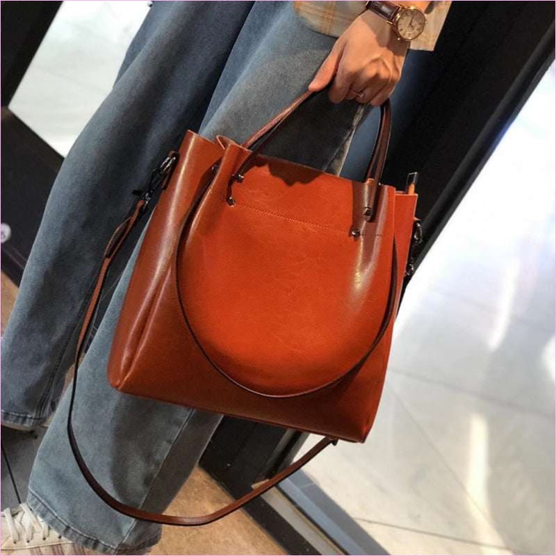 Ladies Genuine Leather Large Capacity Shoulder Bag