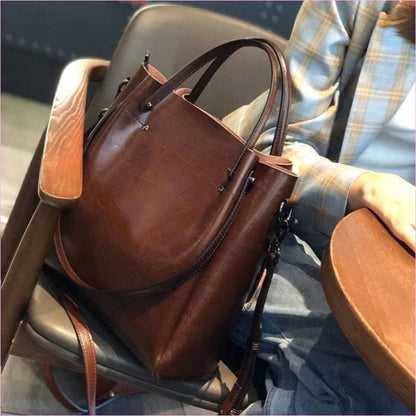 Ladies Genuine Leather Large Capacity Shoulder Bag