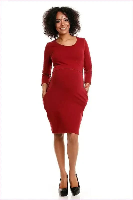 Maternity Breastfeeding Knitted Dress Fashion Style PeeKaBoo