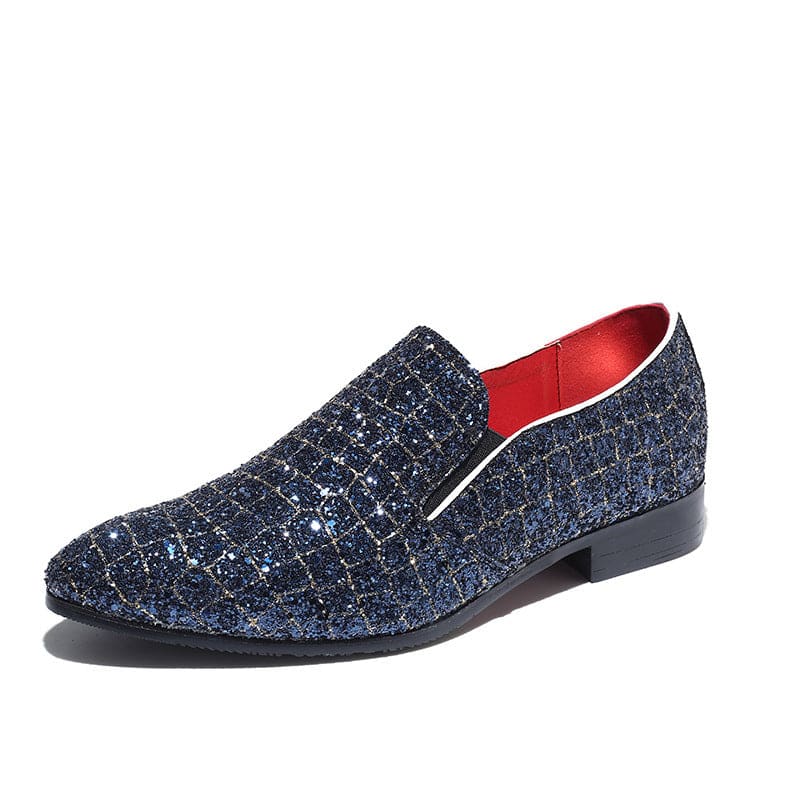 Men’s Pointed Sequin Glitter Shoes - Perfect For Proms