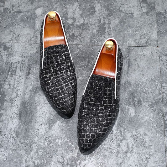 Men’s Pointed Sequin Glitter Shoes - Perfect For Proms