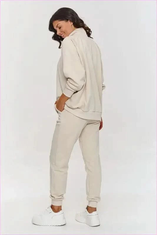 Minimalist Snap Blouse Set Unique Style Fashion Makadamia