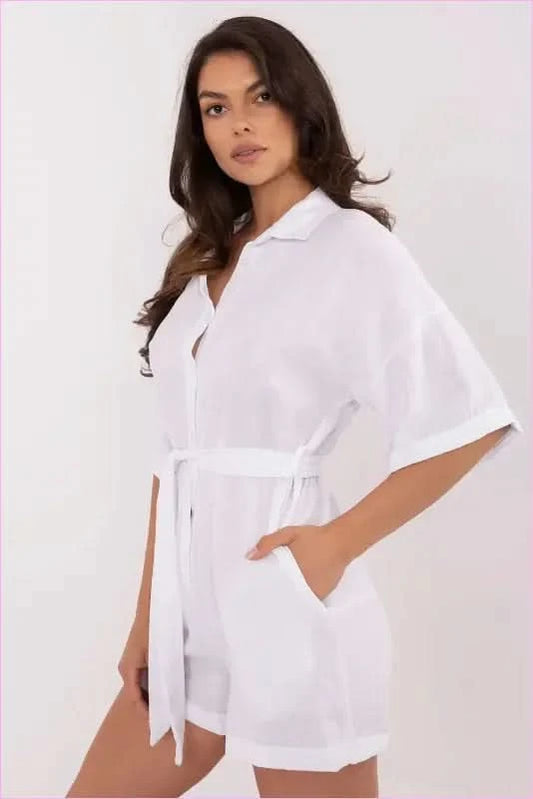 Muslin Cotton Jumpsuit Everyday Fashion Style Italy Moda