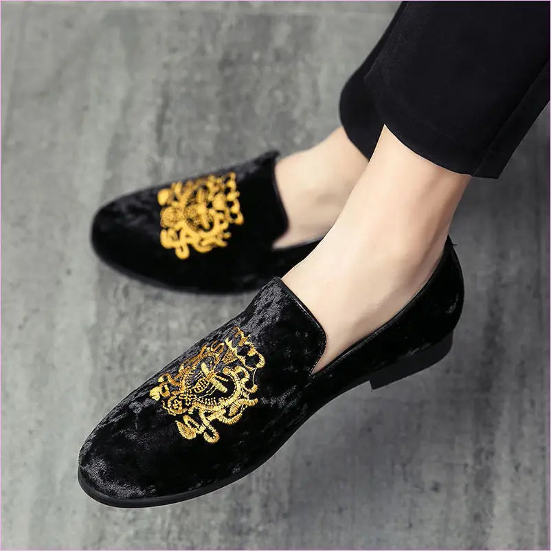 Mens Velour Embroidered Formal Shoes Stylish & Comfortable