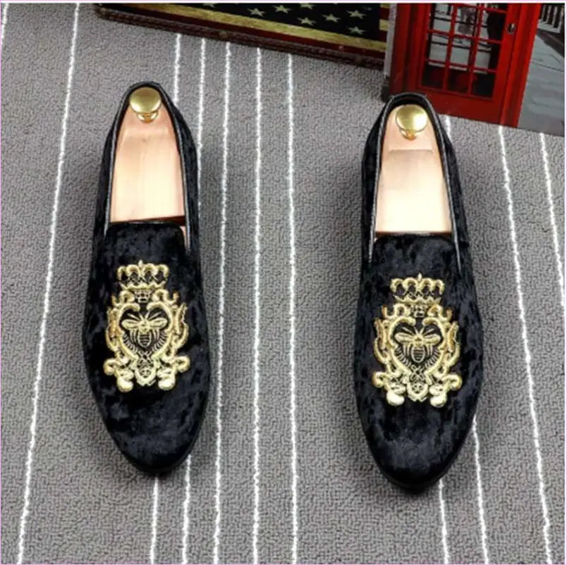 Mens Velour Embroidered Formal Shoes Stylish & Comfortable