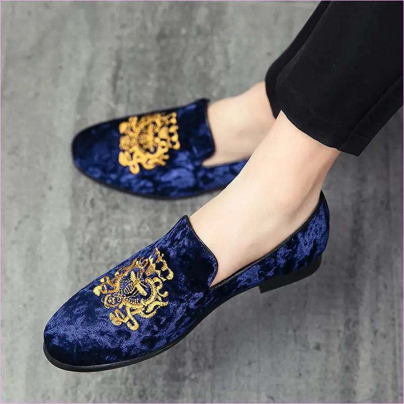 Mens Velour Embroidered Formal Shoes Stylish & Comfortable
