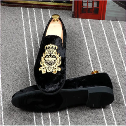 Mens Velour Embroidered Formal Shoes Stylish & Comfortable